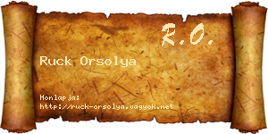 Ruck Orsolya névjegykártya